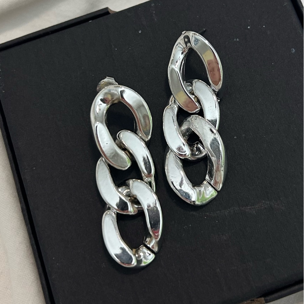 Silver Chain Link Earrings